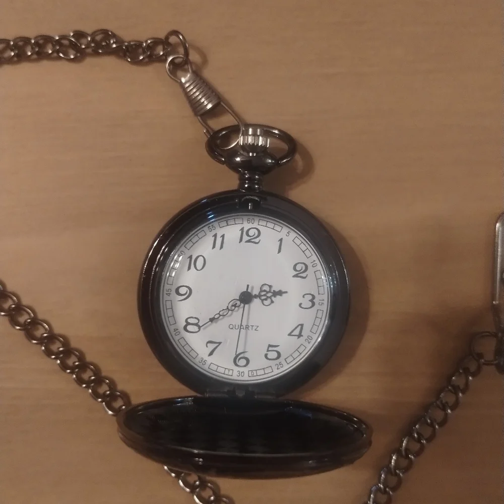 New Men's Brother Gift Christmas Birthday Engraved Pocket Watch with Chain